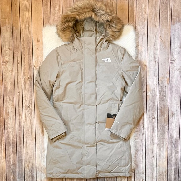 The North Face Women’s Arctic Parka Coat In Flax - Picture 2 of 10